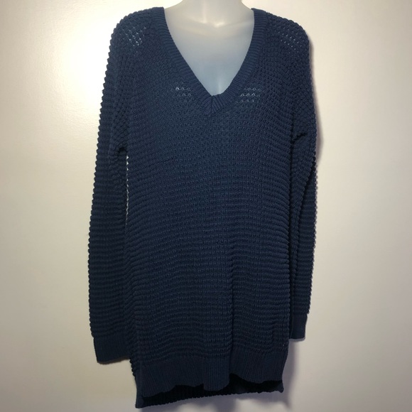 XL AMERICAN EAGLE Navy Blue V-Neck Jegging Sweater - Picture 3 of 8